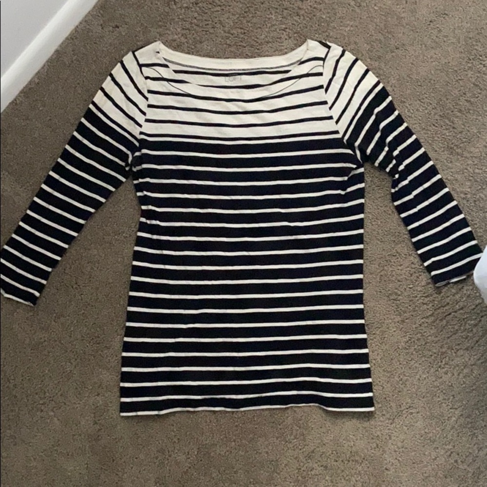 3/4 sleeve Loft striped top